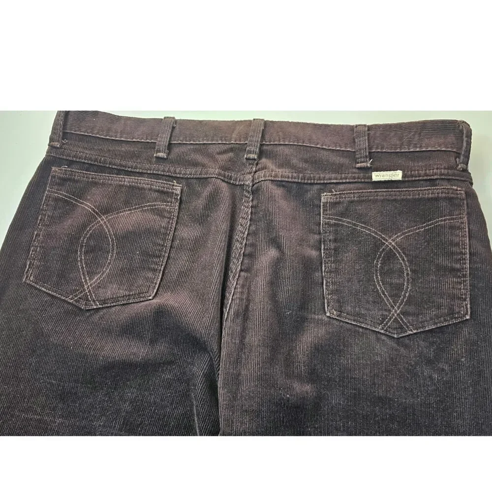 Wrangler RARE 80s made in USA chocolate brown corduroy jeans 8543pbn 38 x 30